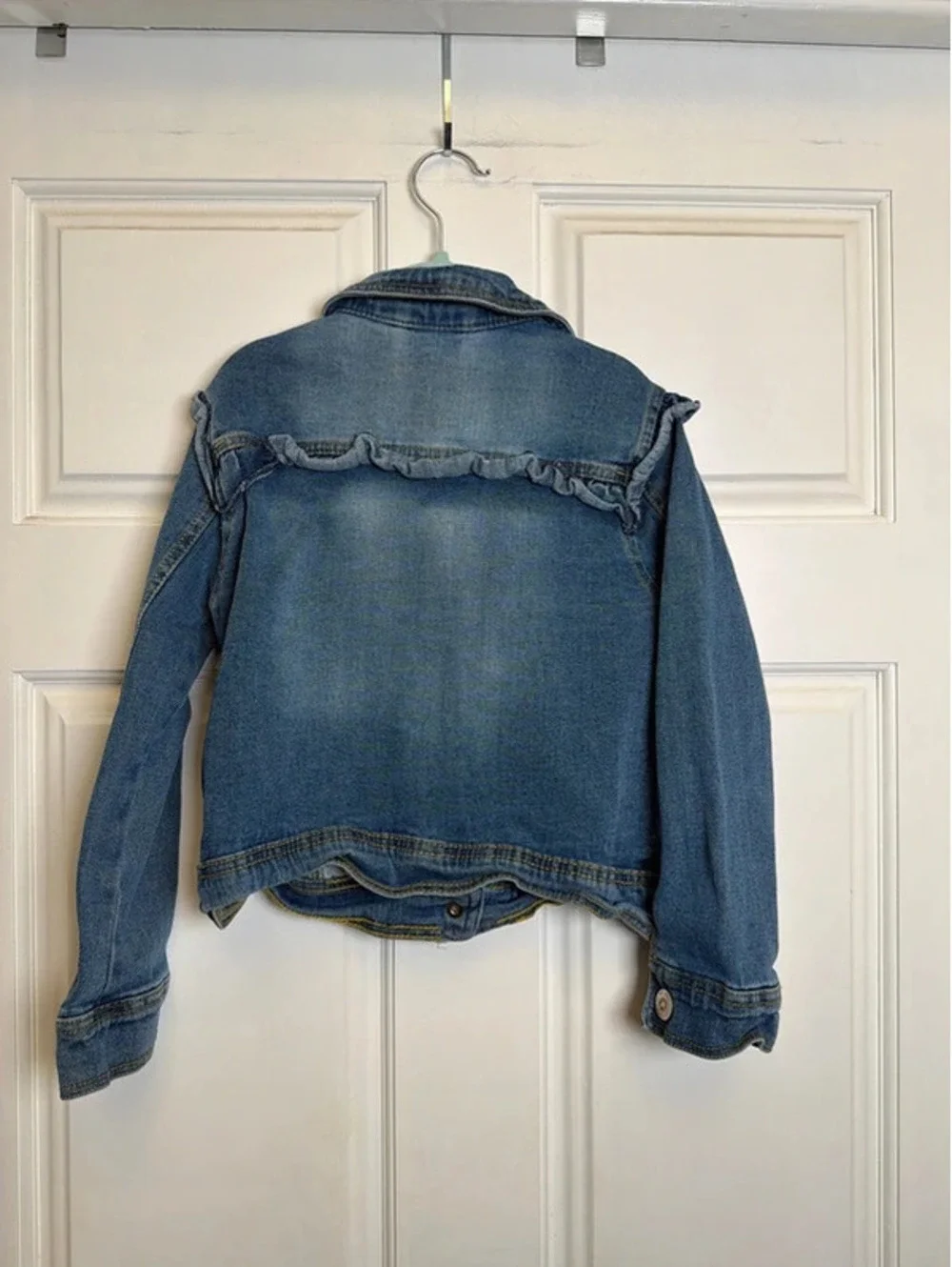 Girls Aéropostale Denim Snap Jean Jacket Ruffle 6x